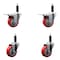 Service Caster 3.5'' Red Poly Swivel 1'' Expanding Stem Caster Set 2 Total Lock Brakes, 4PK SCC-EXTTL20S3514-PPUB-RED-2-S-2-1 - alternate 1